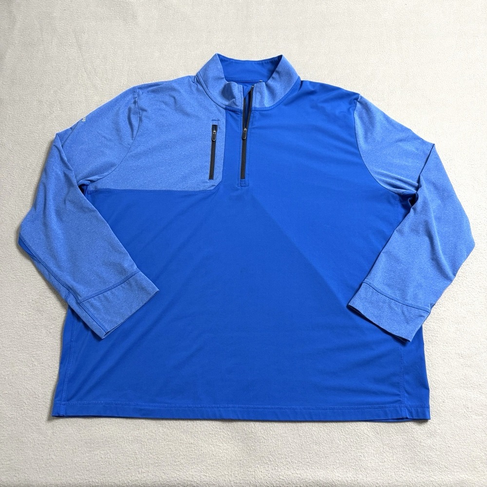 Callaway Pullover Mens XXXL Blue Quarter Zip Golf Stretch Athletic